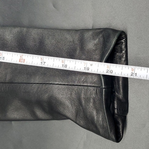 Red Kid Leather Trench Coat Jacket S - Picture 10 of 15